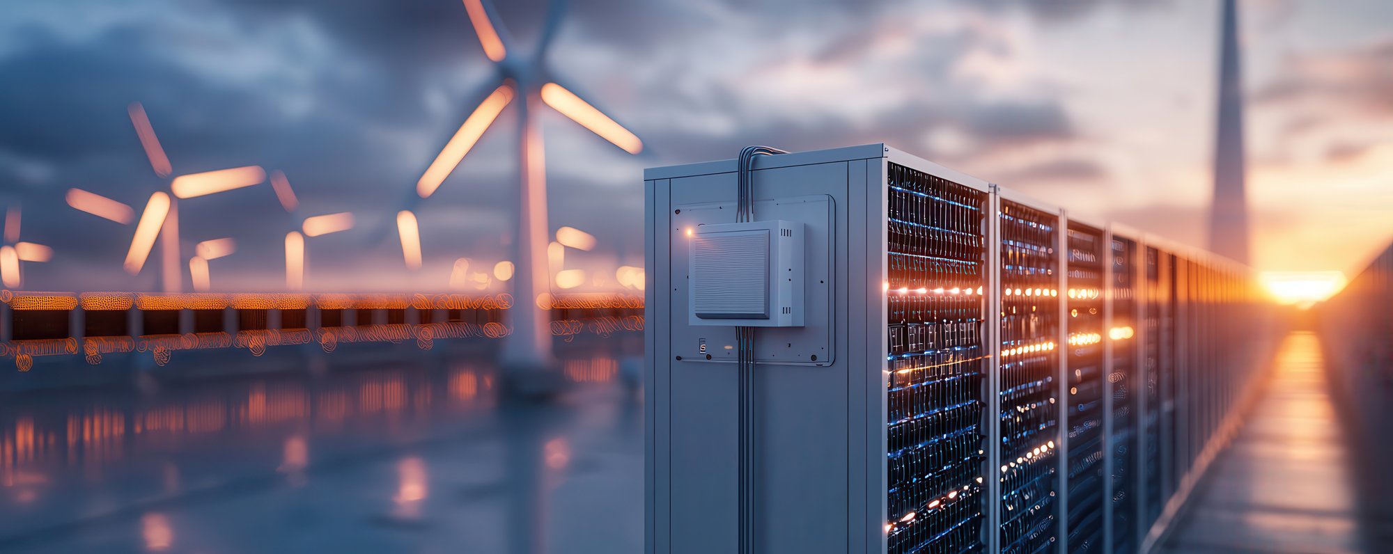 battery storage with wind turbines